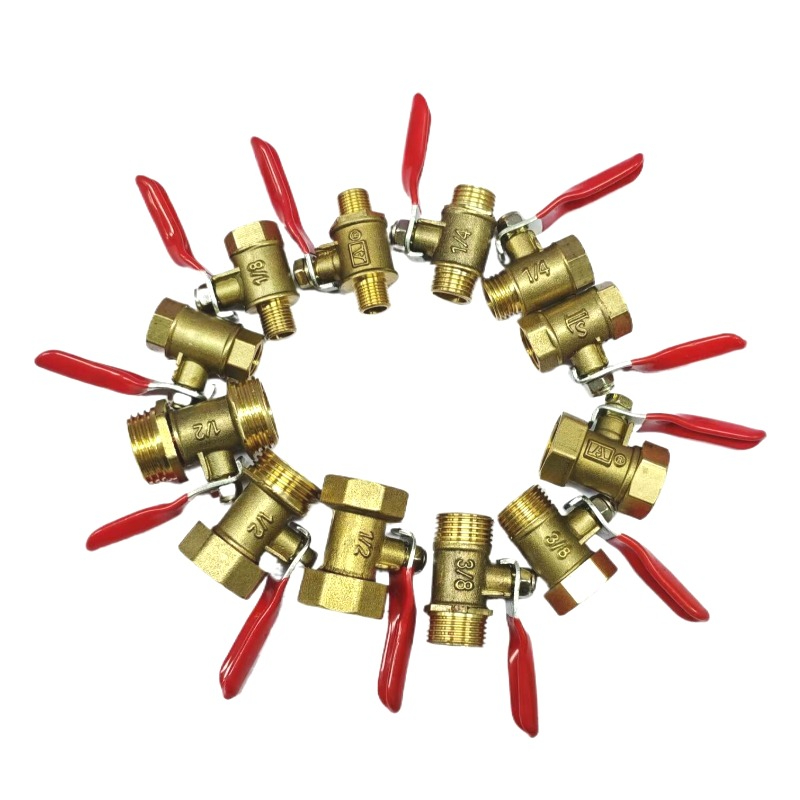 Compression Fitting Brass - ข้อต่อวาล์วบอลทองเหลืองขนาดเล็ก 1/8 นิ้ว 1/4 นิ้ว 3/8