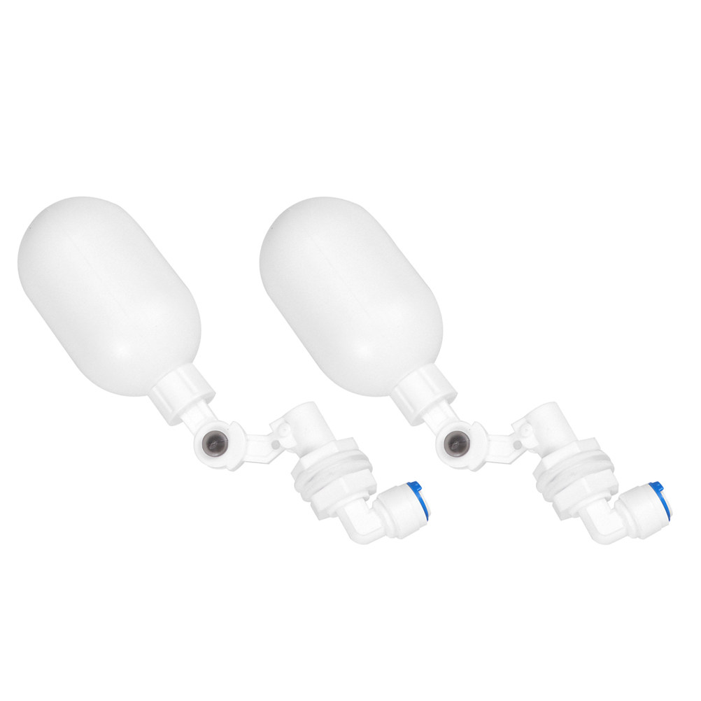 Float Ball Valve - วาล์วลูกลอยพลาสติกปรับระดับอัตโนมัติ 2 ชิ้น สำหรับควบคุมน้ำในตู้ปลา บ่อสัตว์เลี้ยง ถังน้ำดื่มสัตว์
