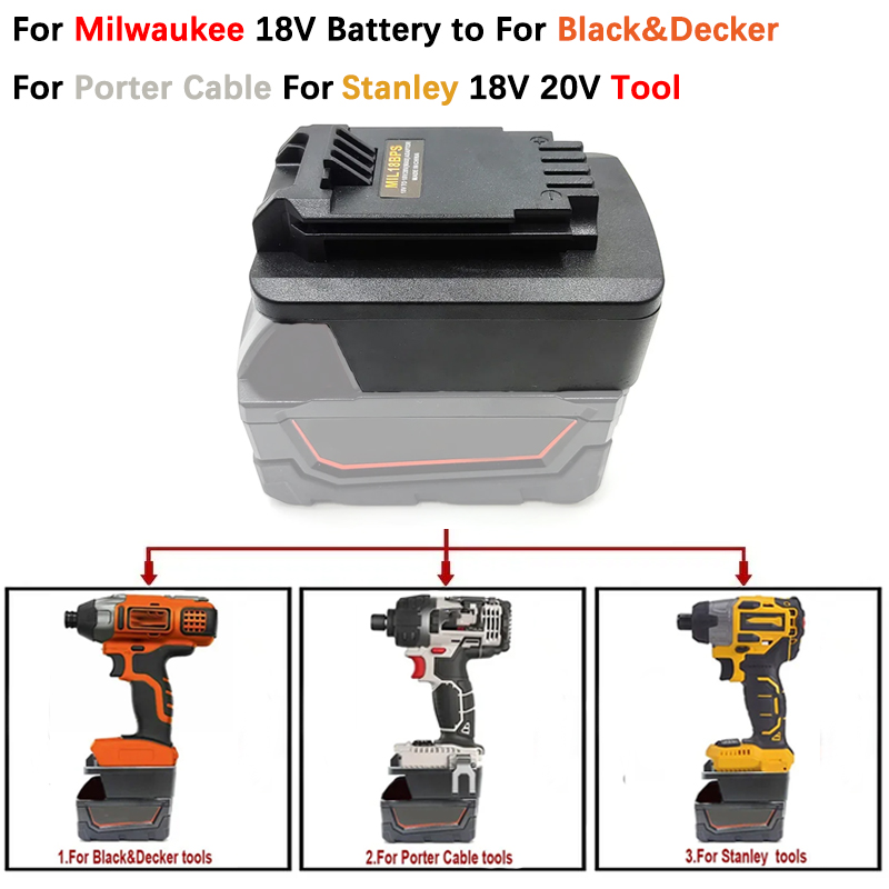 ตัวแปลงแบตเตอรี่ MIL18BPS สำหร - Black+Decker Tool 20V Max บทวิจารณ์และราคา